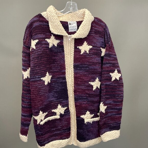 Vintage Cowichan Hand-Knit Wool Sweater, Men's L - Picture 1 of 3